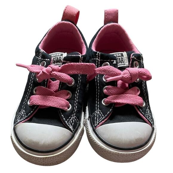 Black and Pink Kids Converse- size 6 - Picture 1 of 8
